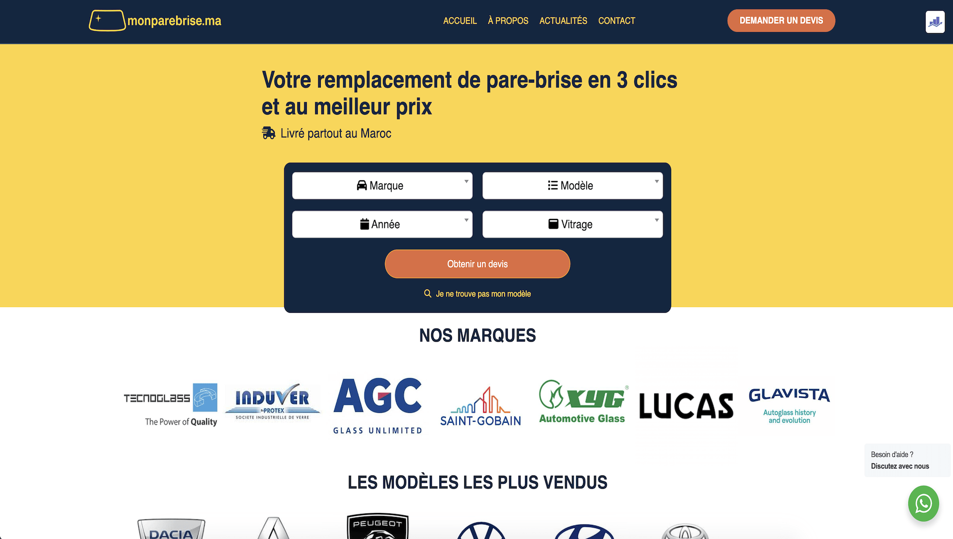 monparebrise website picture